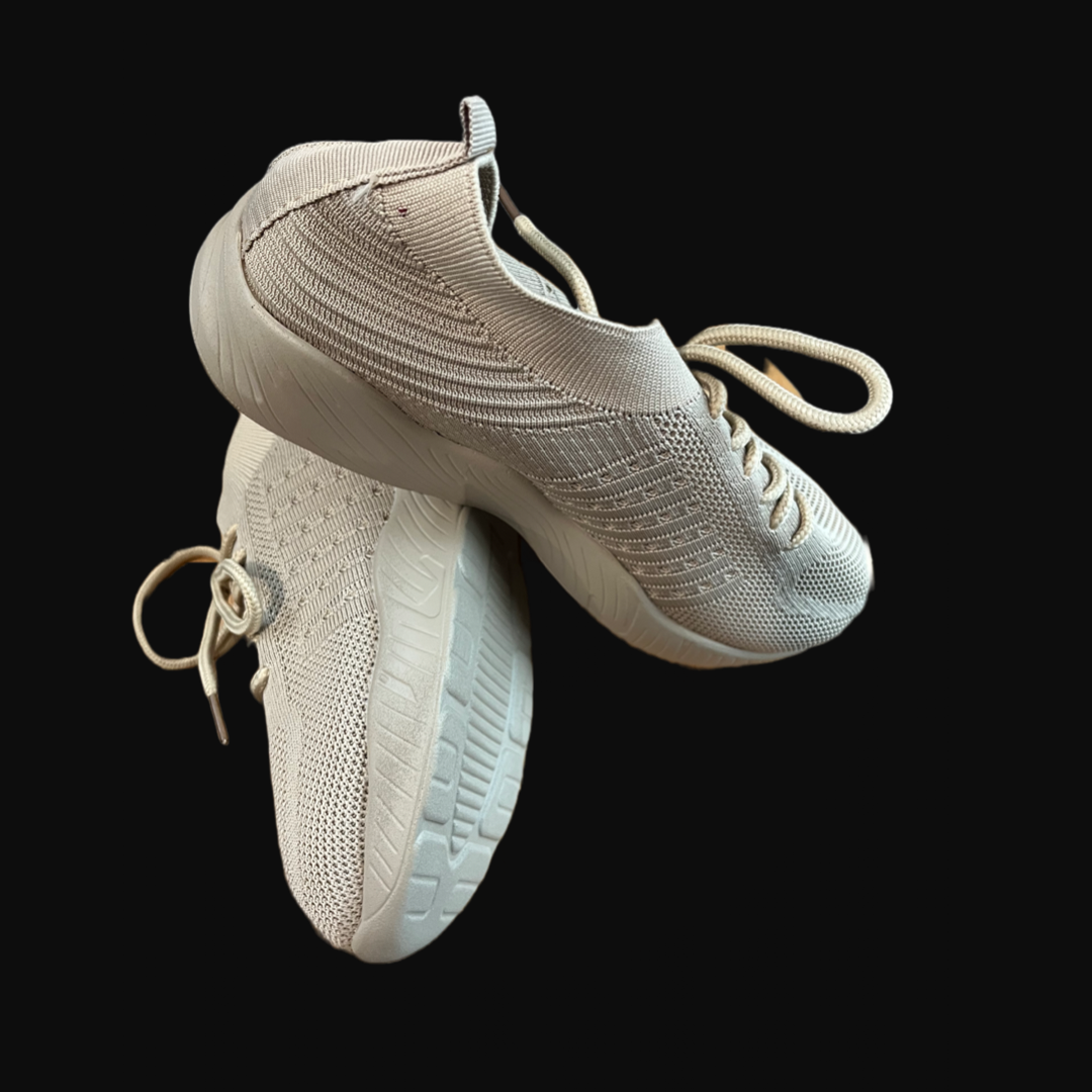 Women’s Fashion Sneakers - Lace Up, Platform Shoes - Beige - Free Delivery