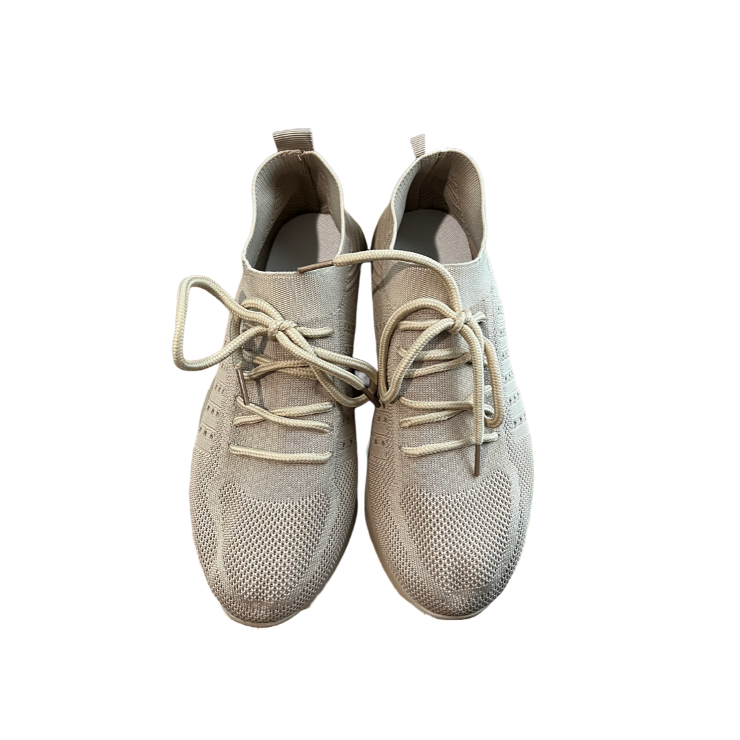Women’s Fashion Sneakers - Lace Up, Platform Shoes - Beige - Free Delivery