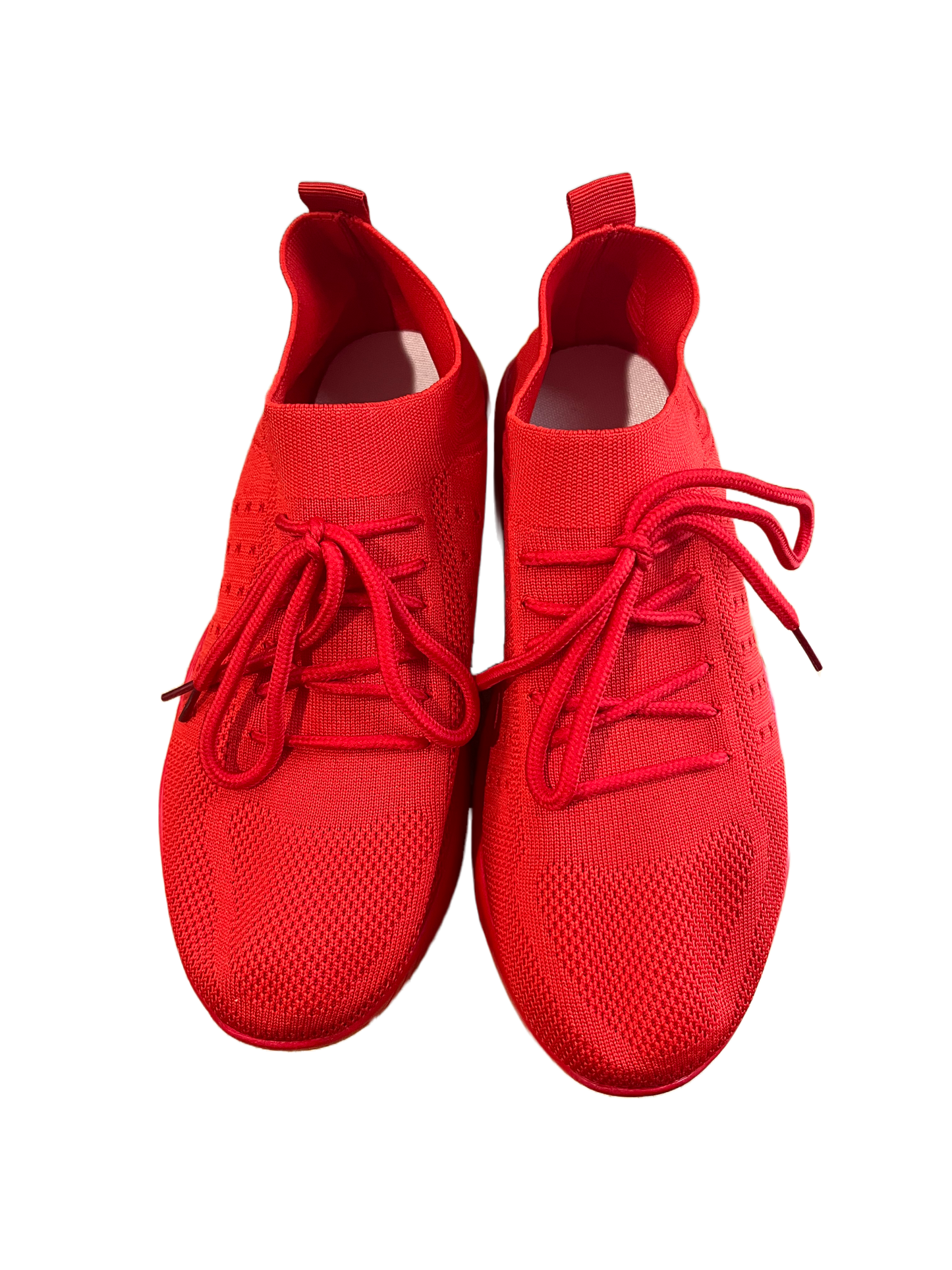 Women’s Fashion Sneakers - Lace Up, Platform Shoes - Red - Free Delivery