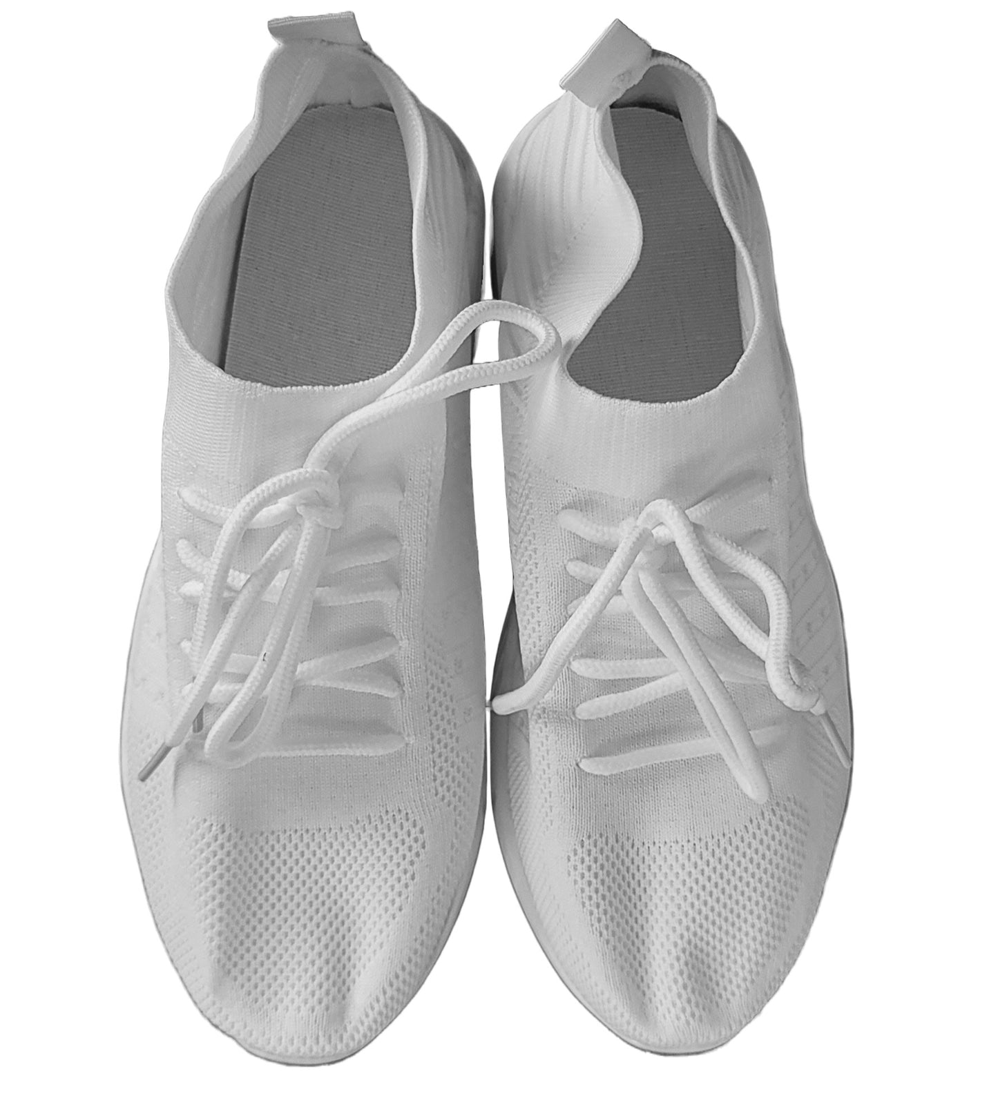 Women’s Fashion Sneakers - Lace Up, Platform Shoes - White - Free Delivery