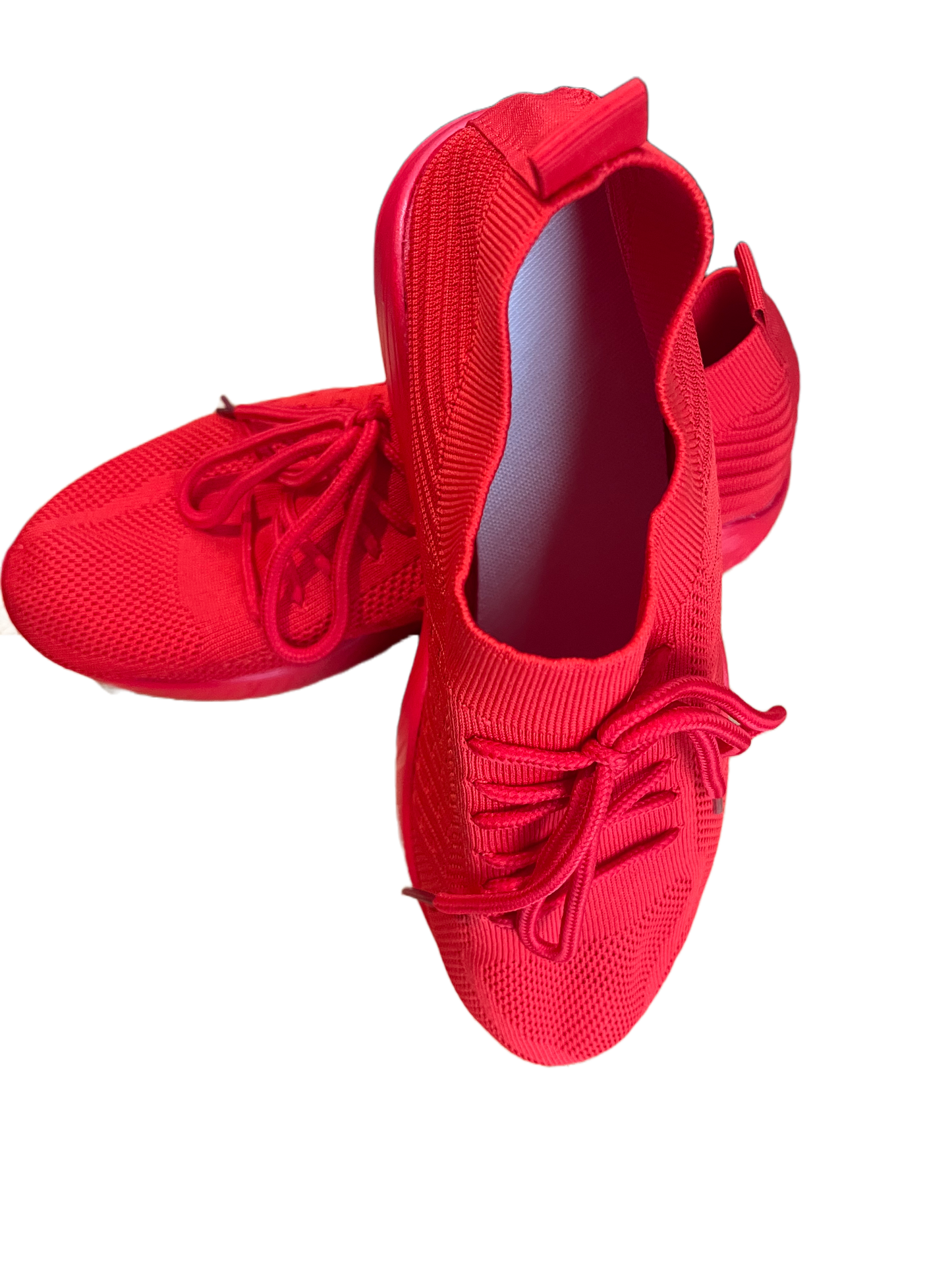 Women’s Fashion Sneakers - Lace Up, Platform Shoes - Red - Free Delivery