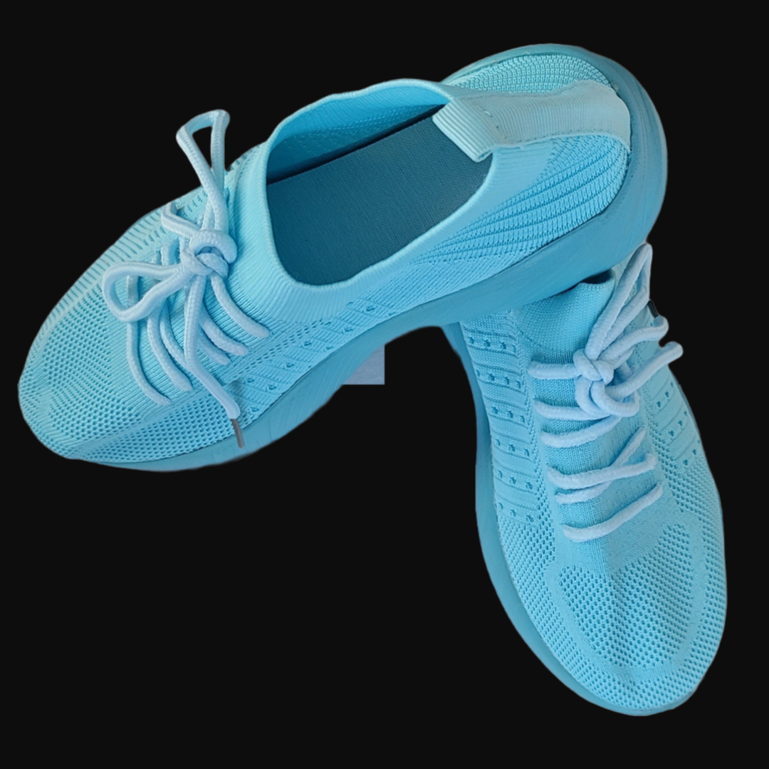 Women’s Fashion Sneakers - Lace Up, Platform Shoes - Aqua - Free Delivery